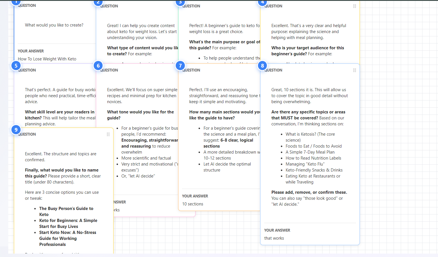 Adaptive agent interview